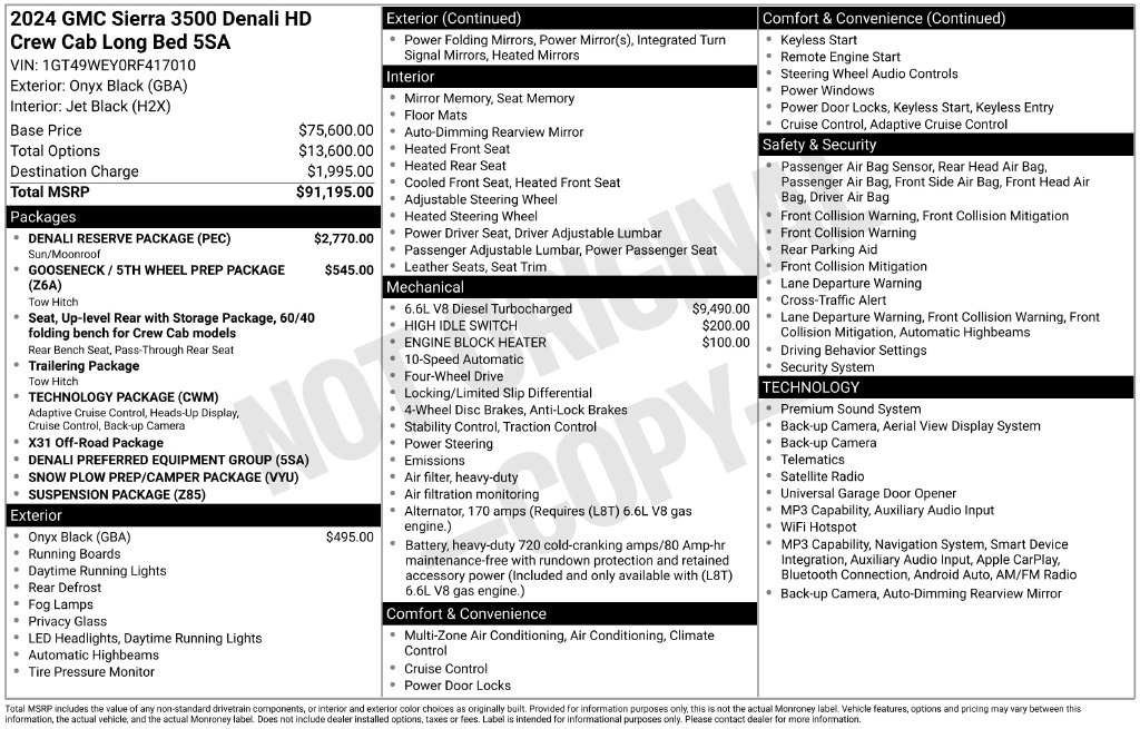 Used 2024 GMC Sierra 3500 HD Denali Truck Crew Cab