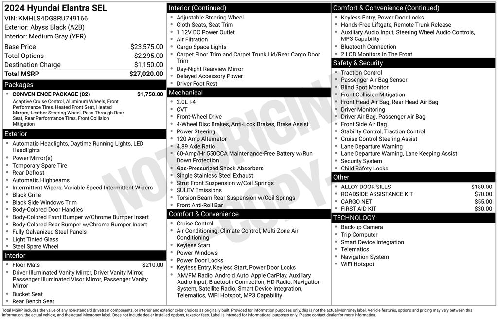 2024 Hyundai Elantra 2.0 SEL IVT's photo
