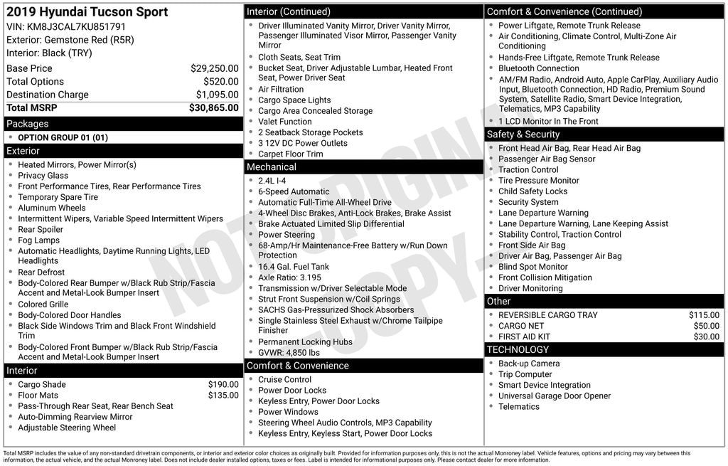 Used 2019 Hyundai Tucson Sport SUV