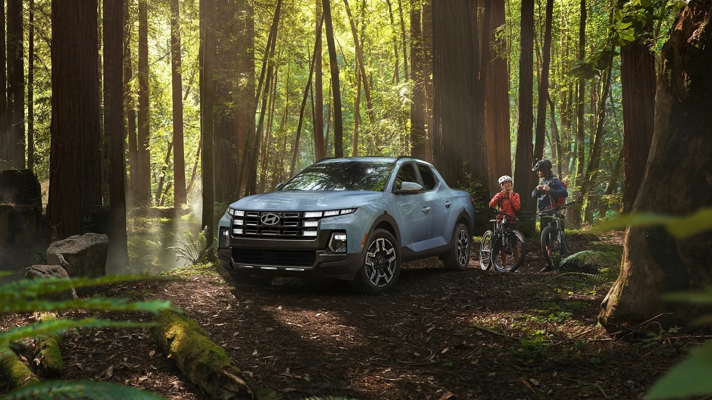 2026 Hyundai Santa Cruz in the woods