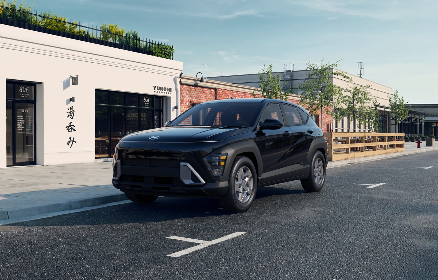 Hyundai Kona driving in city