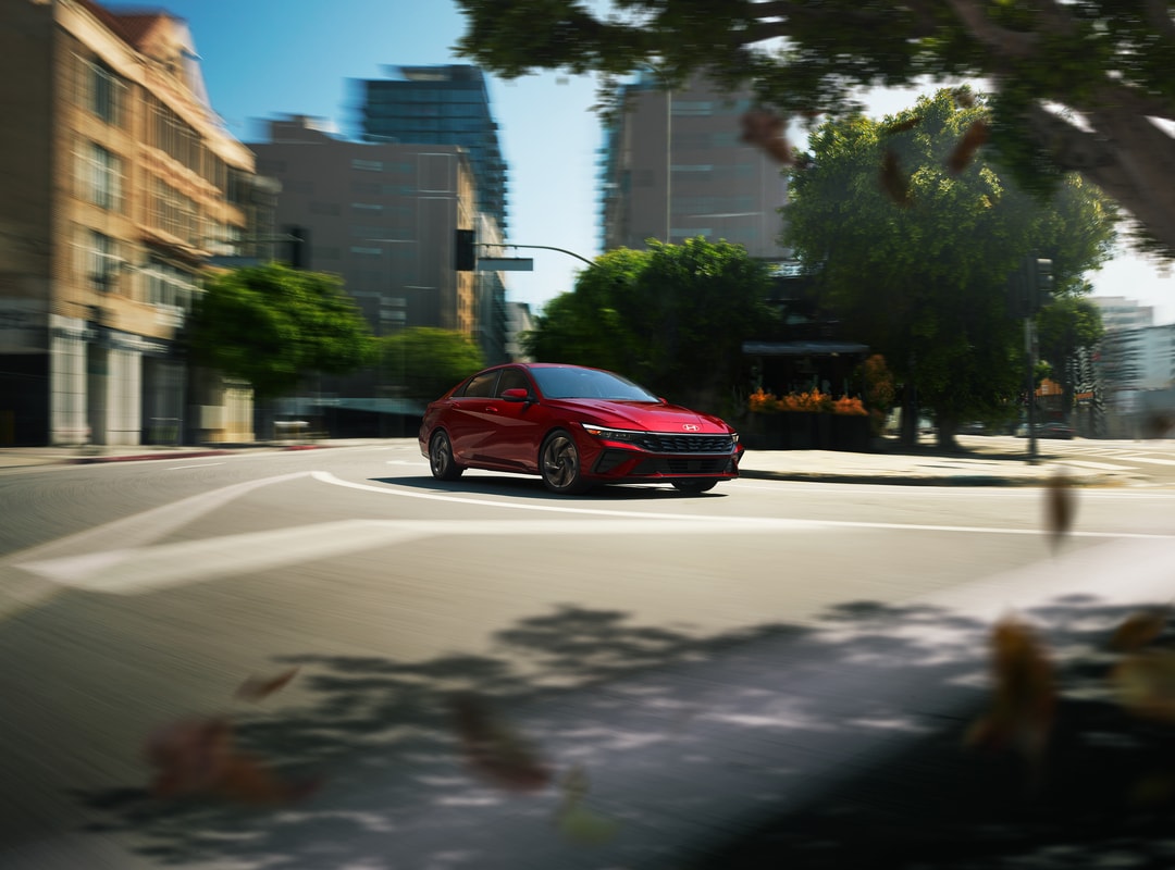  2026 Hyundai Elantra driving in the city