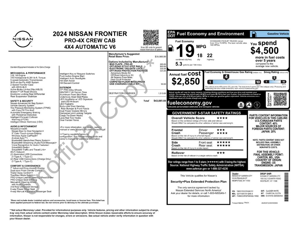 2024 Nissan Frontier PRO-4X Crew Cab 4X4's photo
