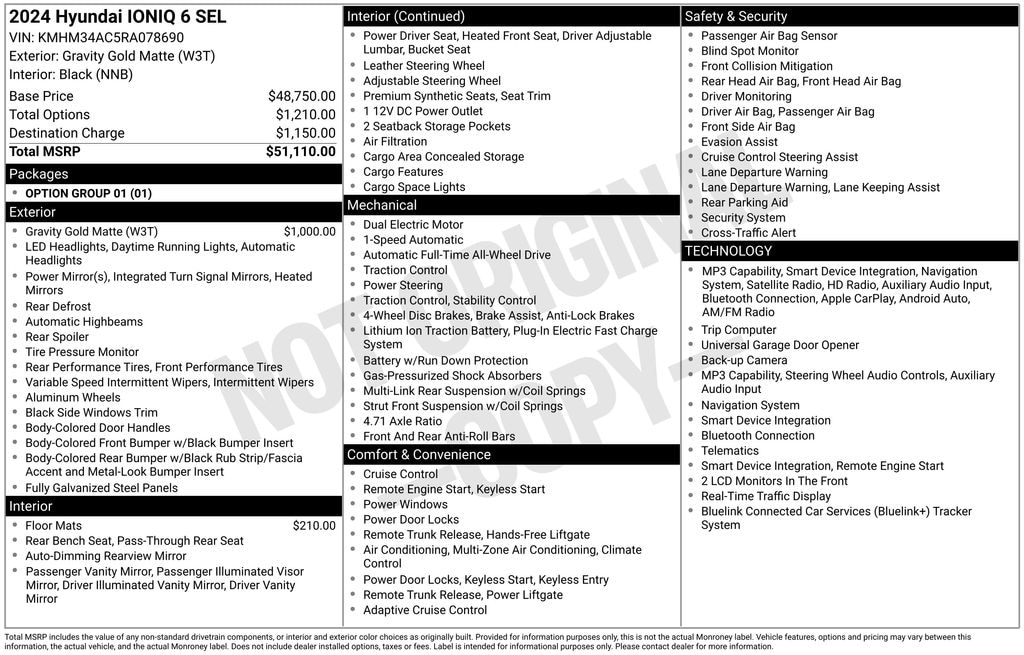 Used 2024 Hyundai IONIQ 6 SEL Sedan