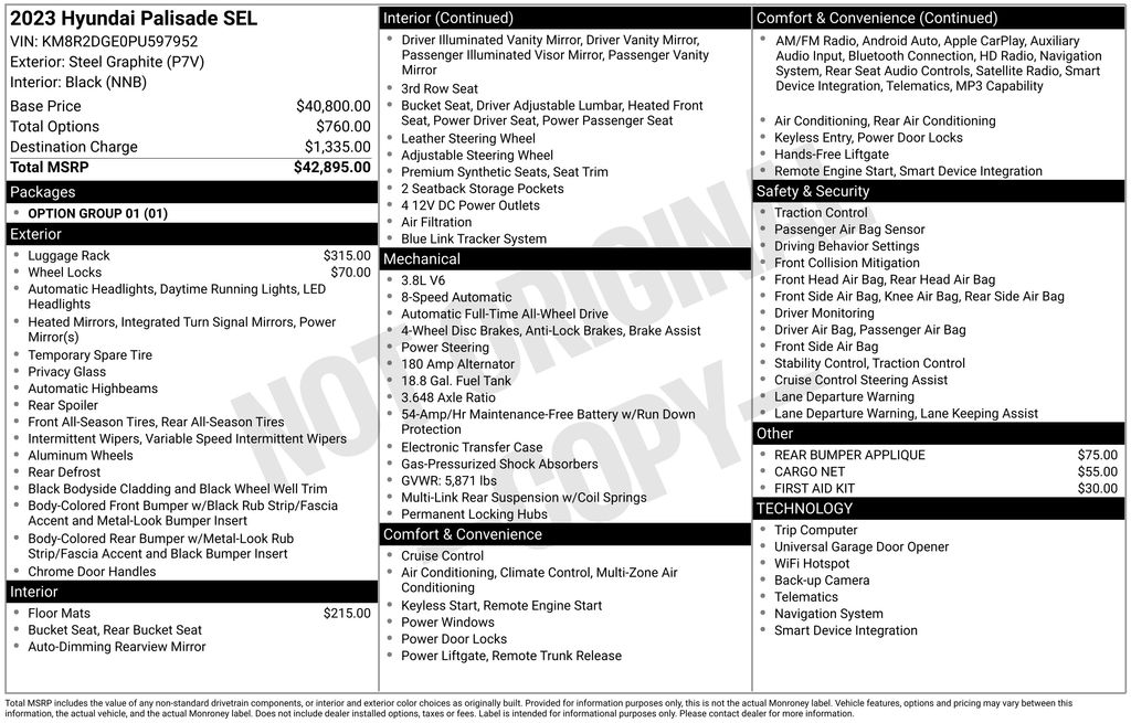 2023 Hyundai Palisade SEL AWD's photo