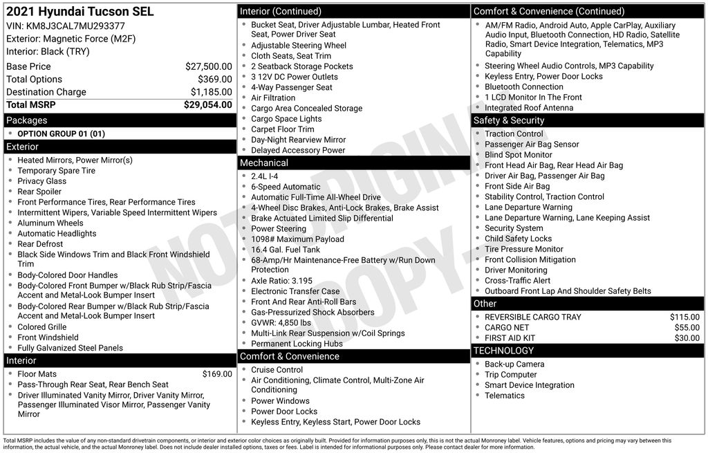 2021 Hyundai Tucson SEL AWD's photo