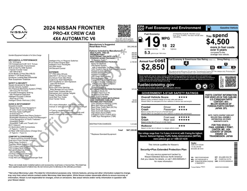 2024 Nissan Frontier PRO-4X Crew Cab 4X4's photo
