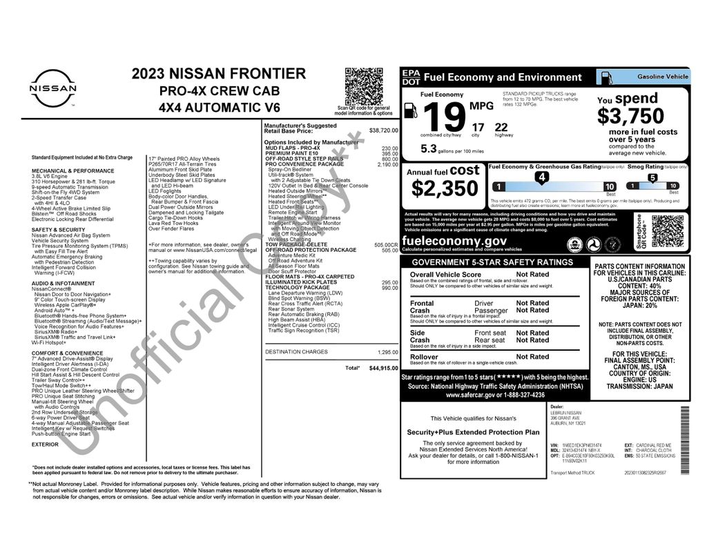 2023 Nissan Frontier PRO-4X Crew Cab 4X4's photo