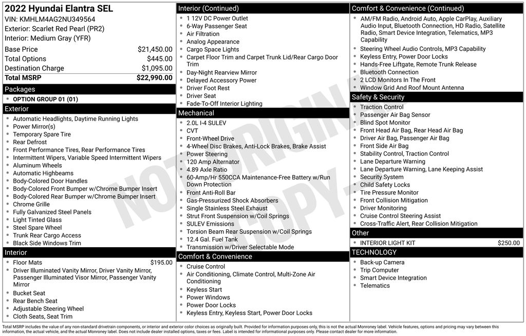2022 Hyundai Elantra 2.0 SEL IVT SULEV's photo