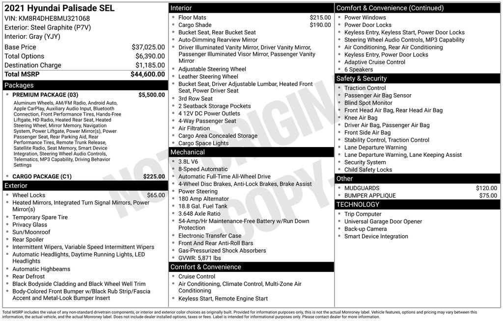 2021 Hyundai Palisade SEL AWD's photo