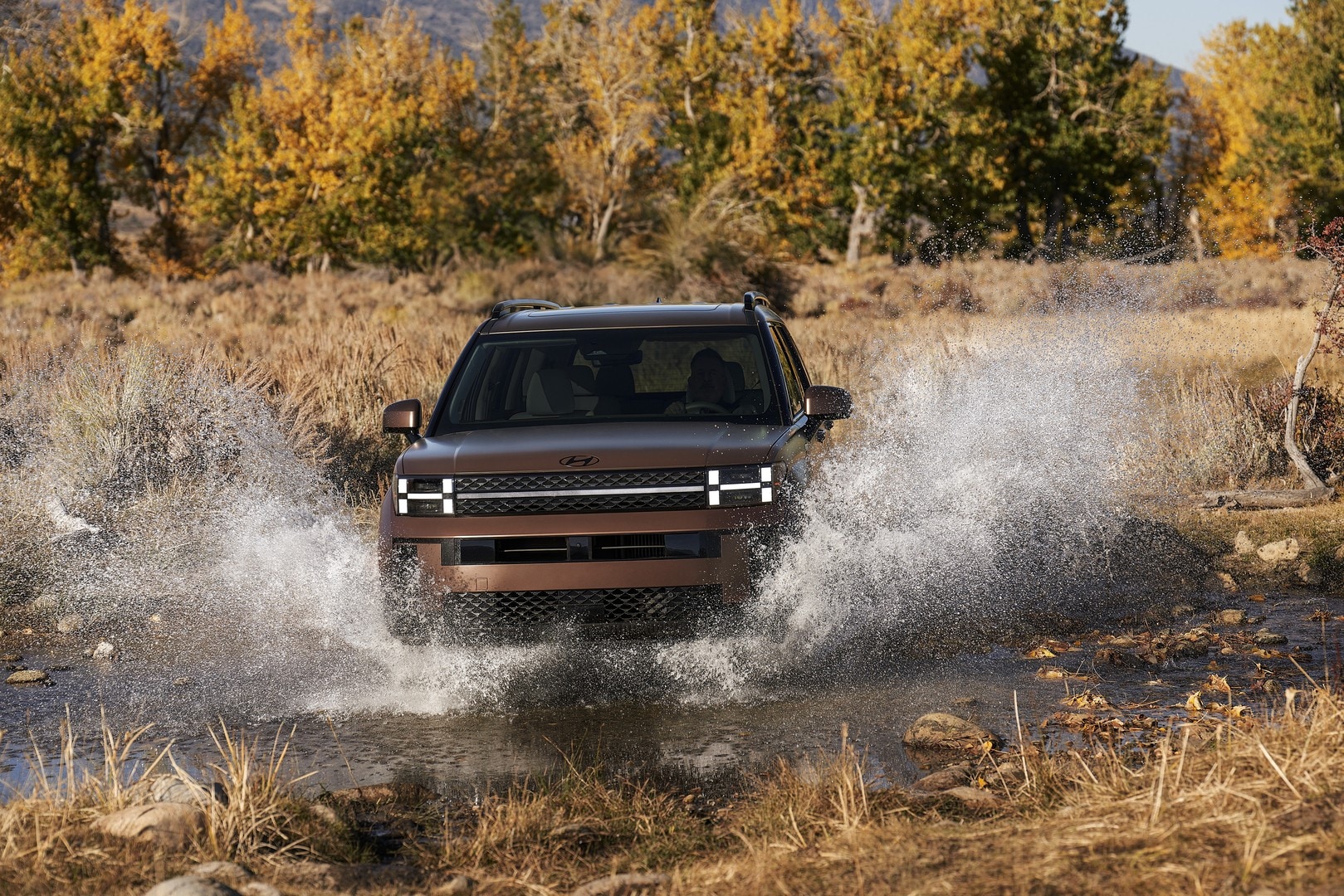  2026 Hyundai Santa Fe Hybrid driving in deep water