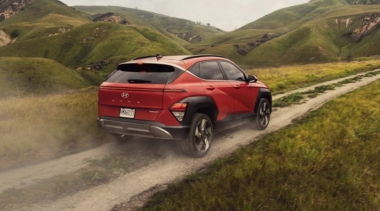  2026 Hyundai Kona driving on dirt road