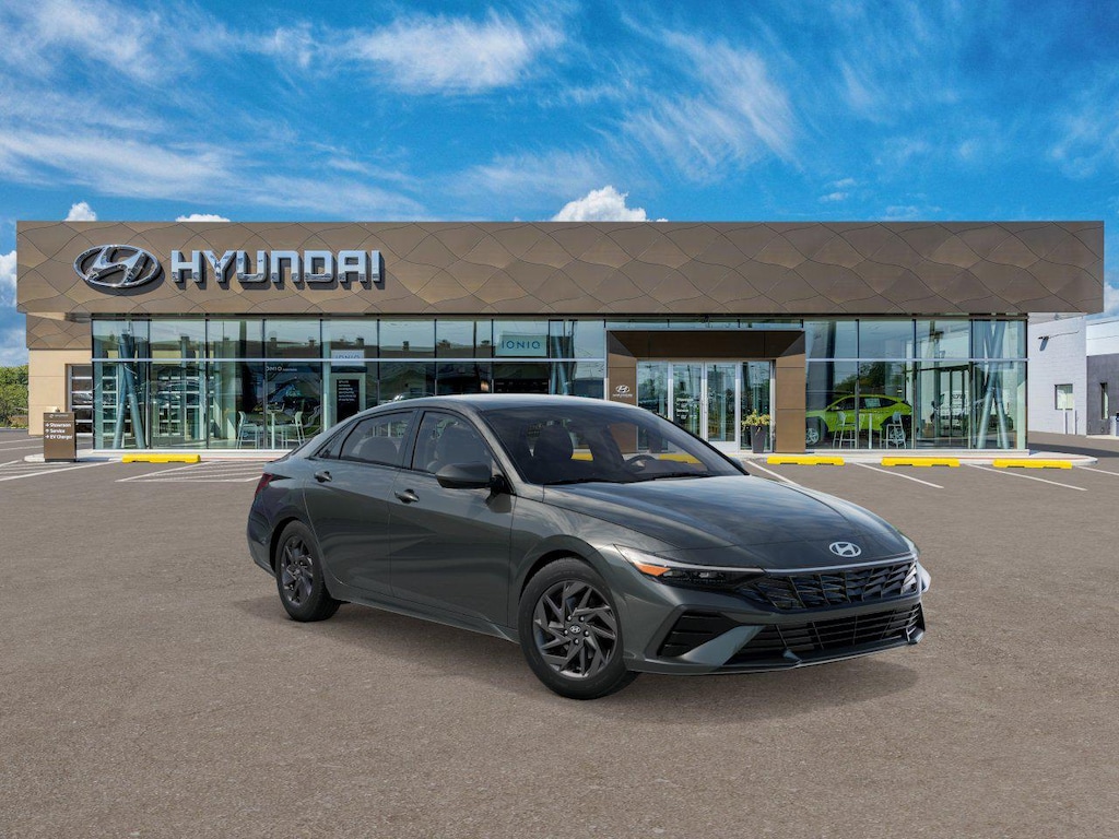 New 2026 Hyundai Elantra Hybrid Blue Sedan