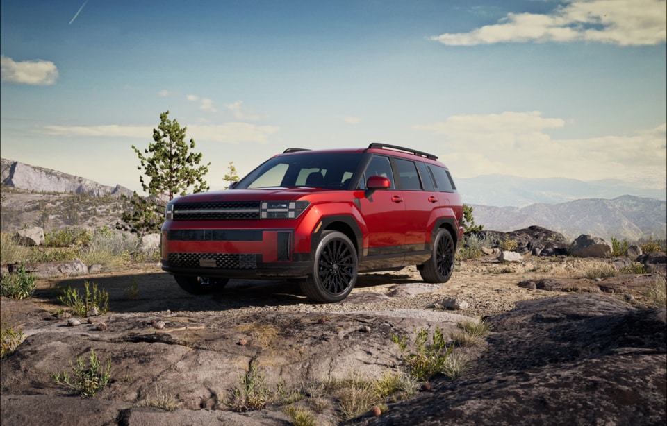  2026 Hyundai Santa Fe on rocky ridge