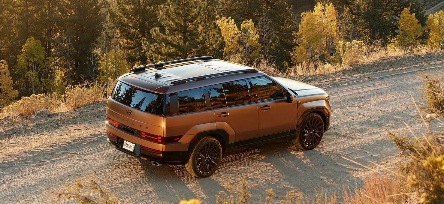 Hyundai Santa Fe on dirt trail