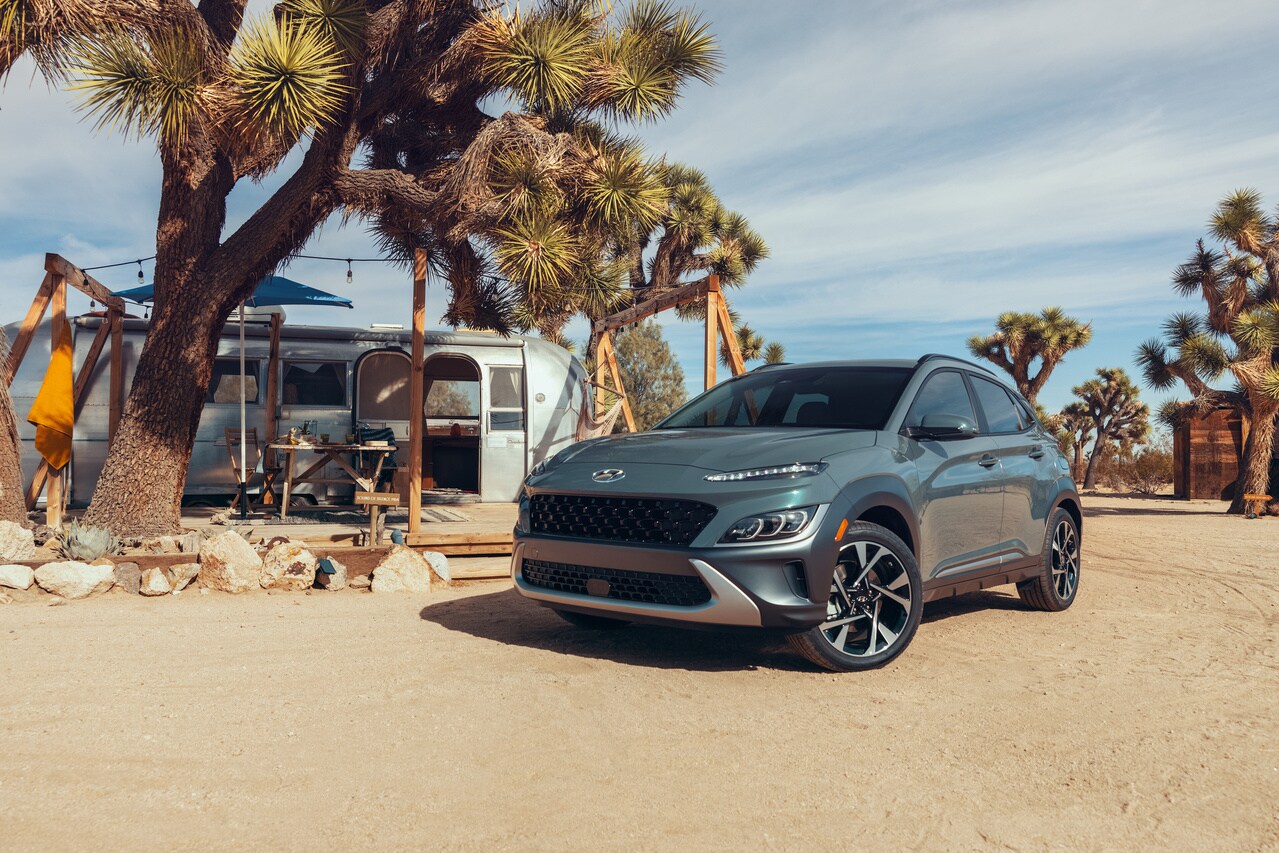  Hyundai Kona Electric at campsite