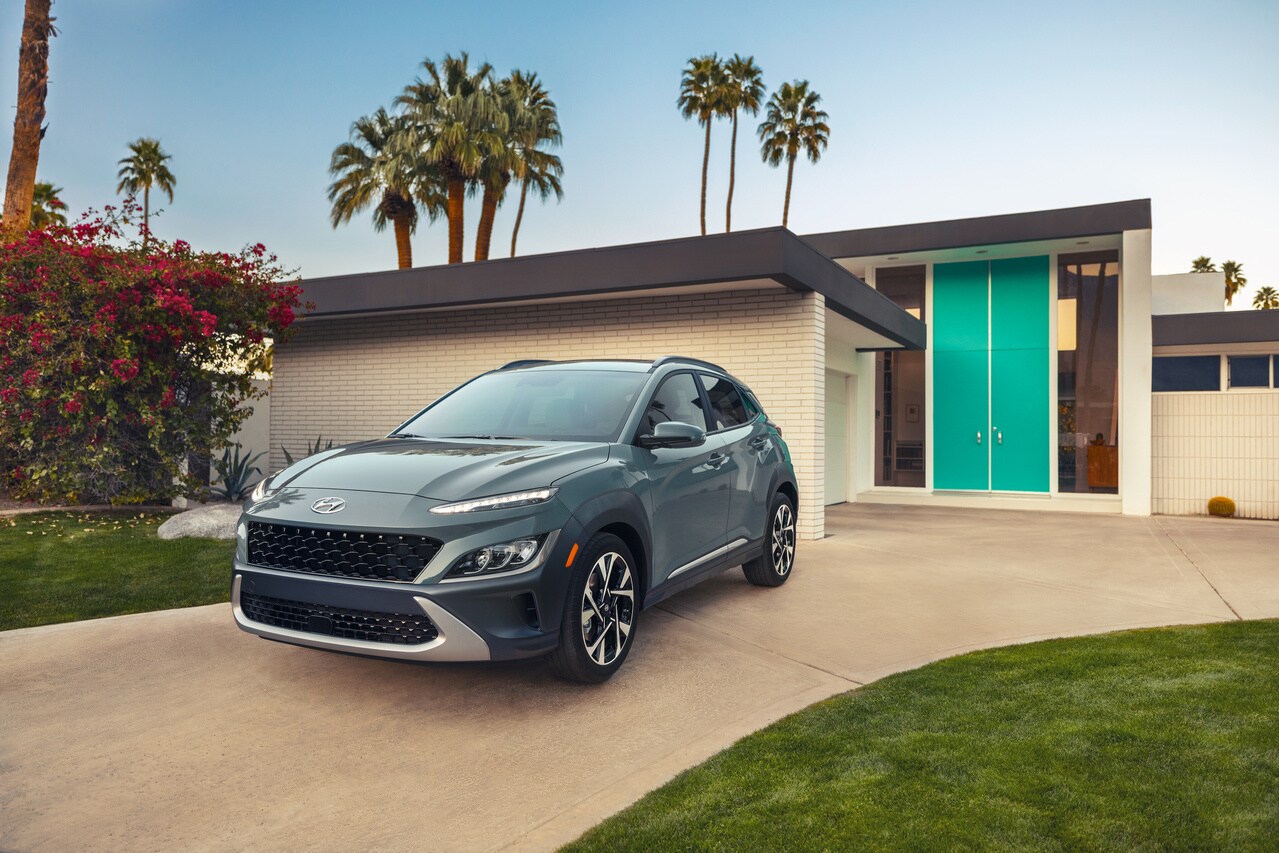  Hyundai Kona Electric in driveway