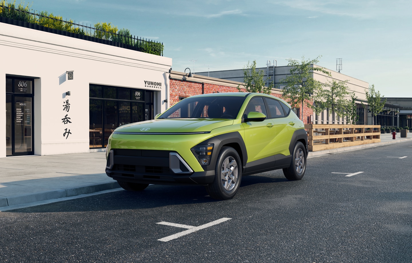2026 Hyundai Kona parked in town