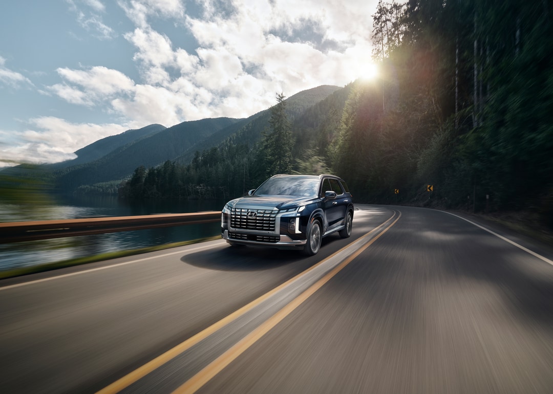 Hyundai Palisade driving on the road