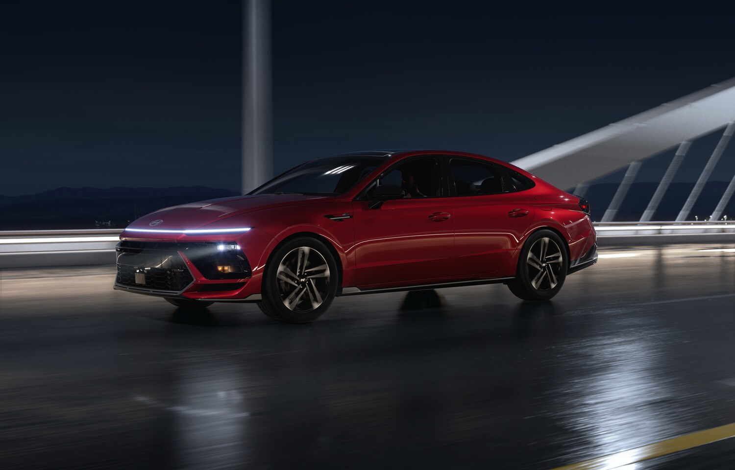 Red 2026 Hyundai Sonata Hybrid