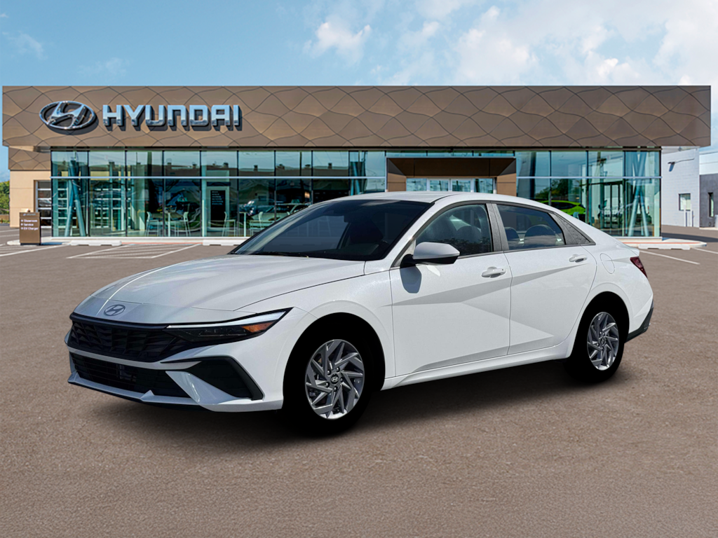 New 2026 Hyundai Elantra Hybrid Blue Sedan