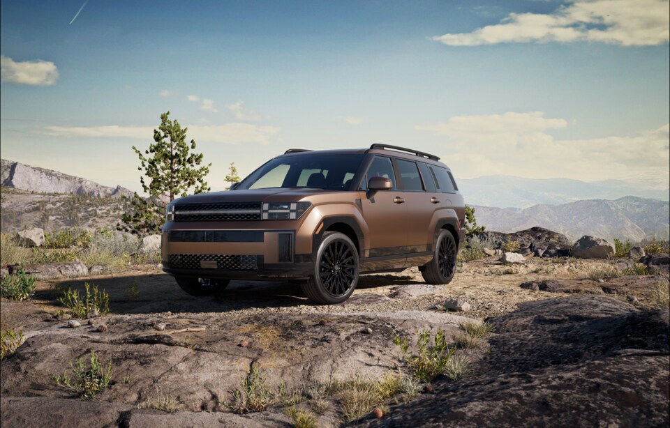  Hyundai Santa Fe on rocky ridge