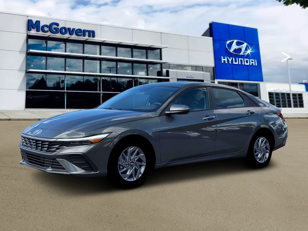 New 2026 Hyundai Elantra Hybrid Blue Sedan