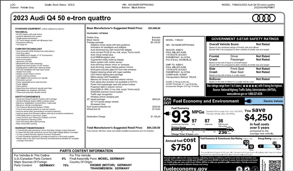 Used 2023 Audi Q4 e-tron Prestige SUV