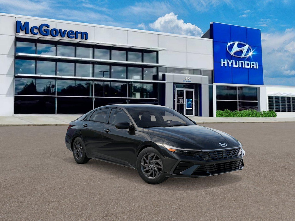 New 2026 Hyundai Elantra Hybrid Blue Sedan