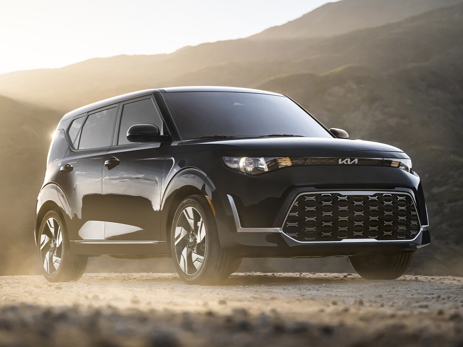 Kia Soul on dirt road