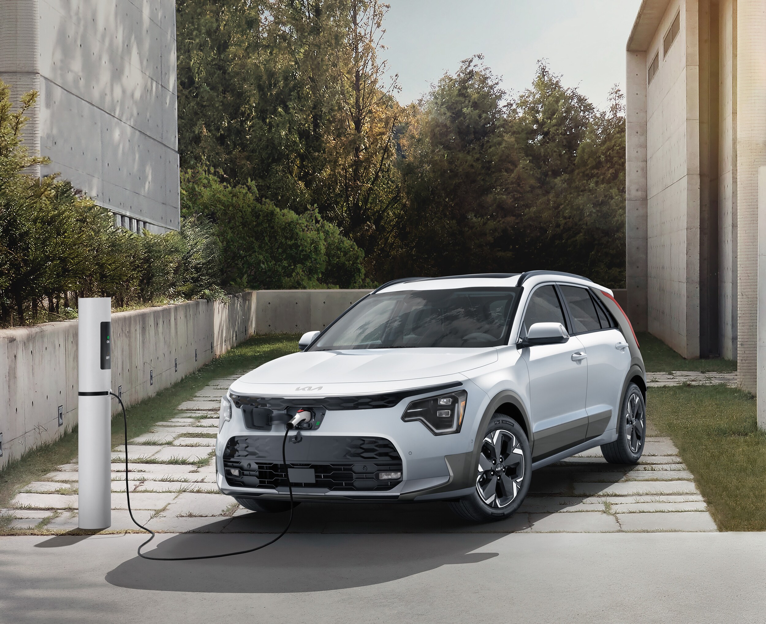  Kia Niro EV charging at home