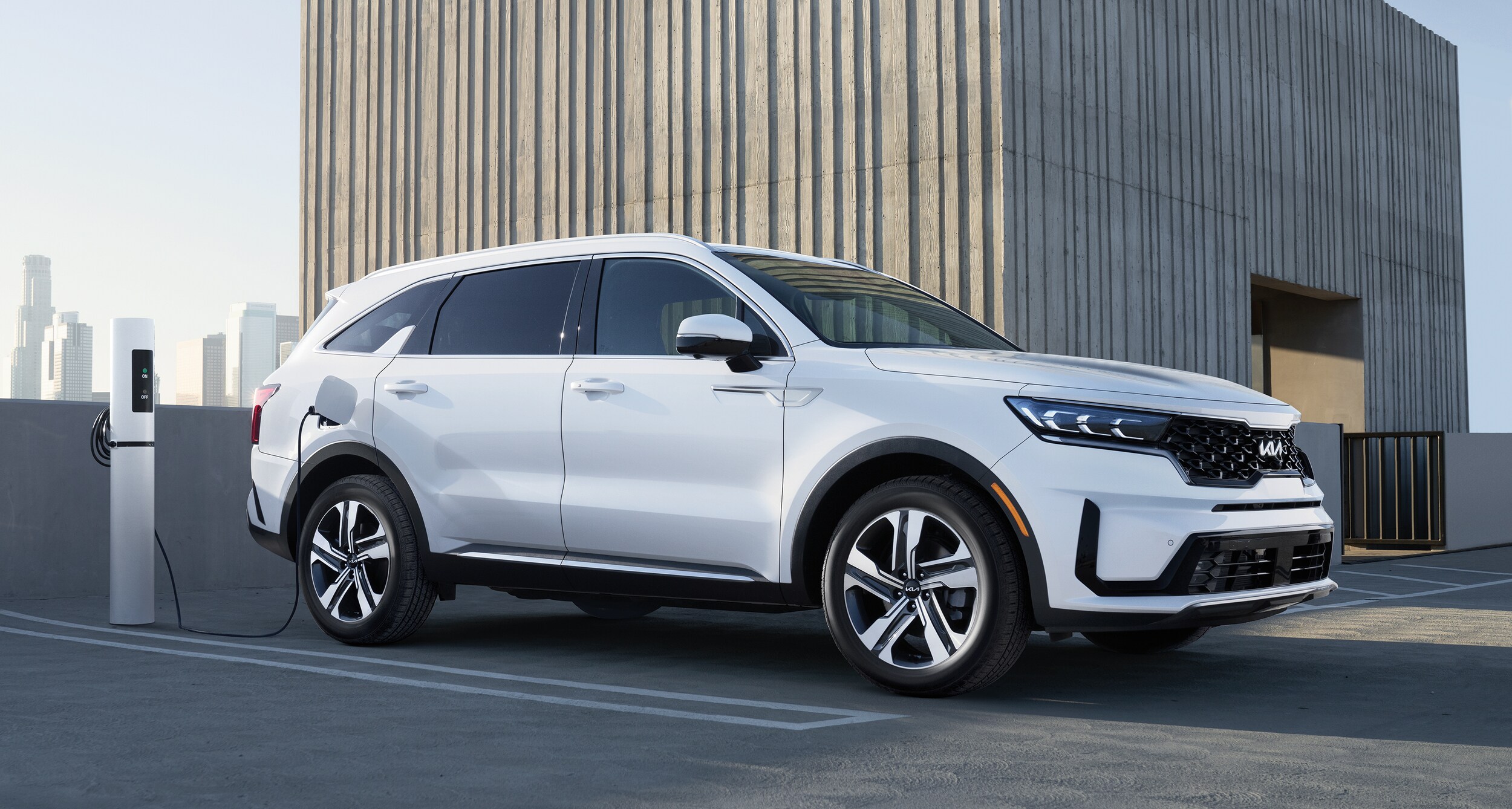 Kia Sorento Plug-In Hybrid at charging station