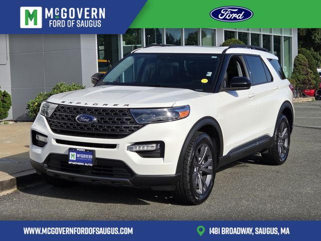 Star White Metallic Tri-Coat 2022 Ford Explorer SUV / Crossover All-Wheel Drive Automatic