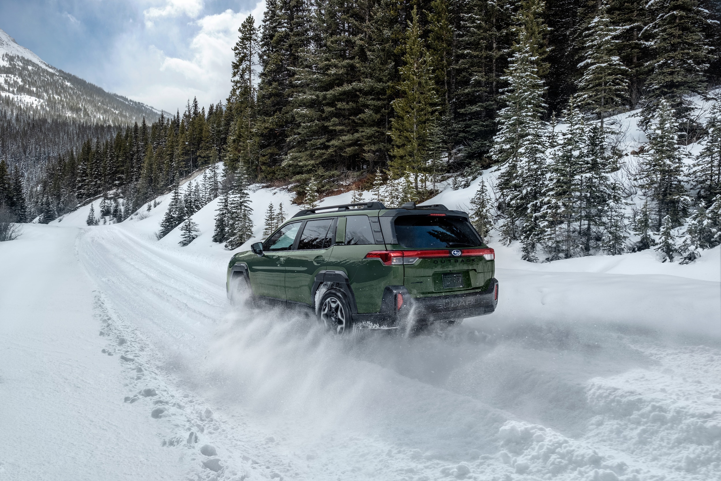 2026 Subaru Outback driving in deep snow