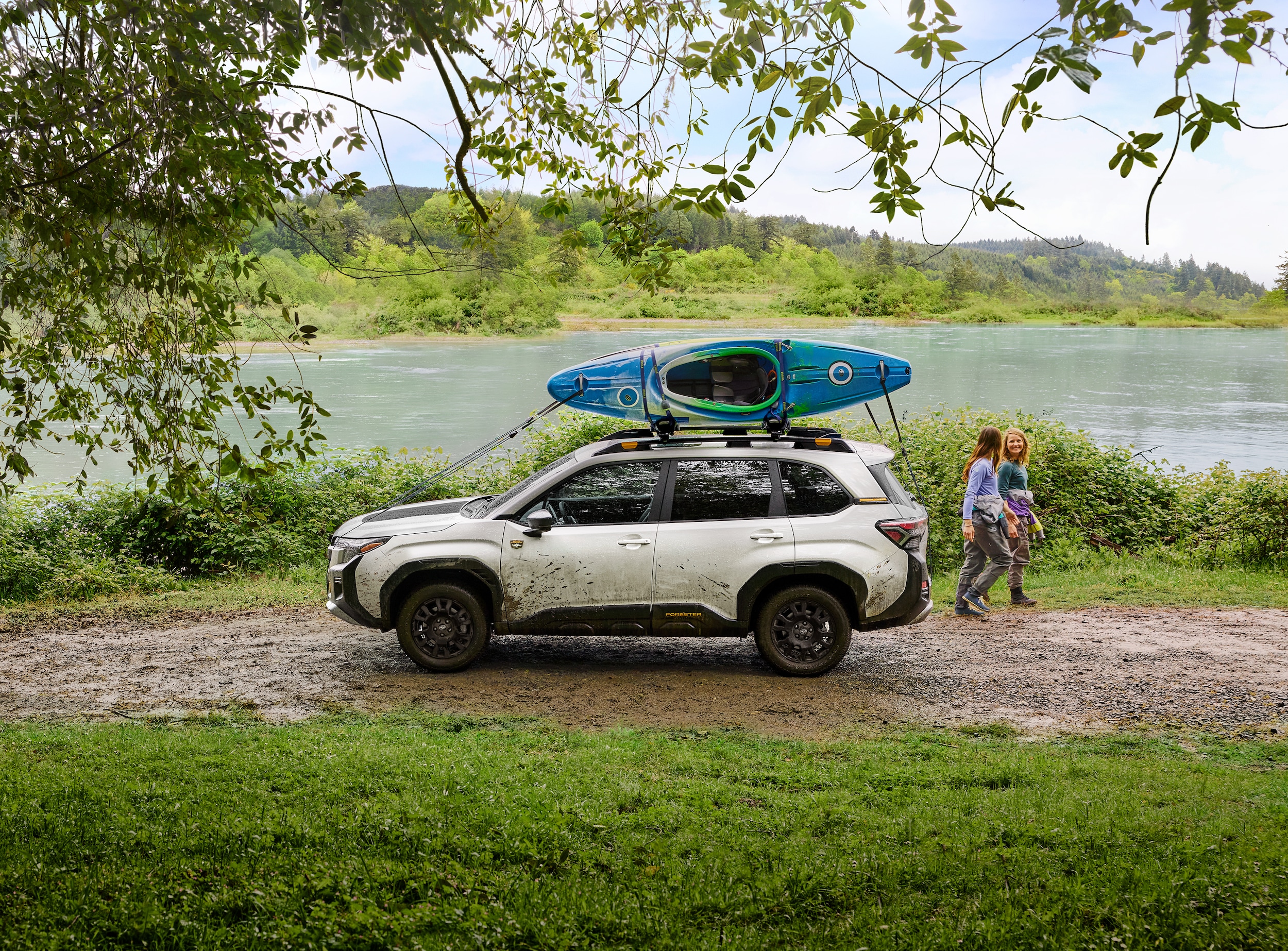 Subaru Forester Wilderness with kayak by lake