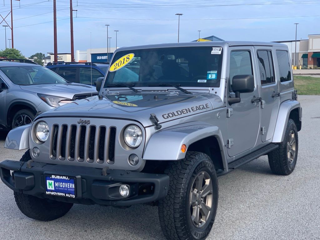 Used 2018 Jeep Wrangler JK Unlimited Golden Eagle with VIN 1C4BJWDG9JL872144 for sale in Newington, NH