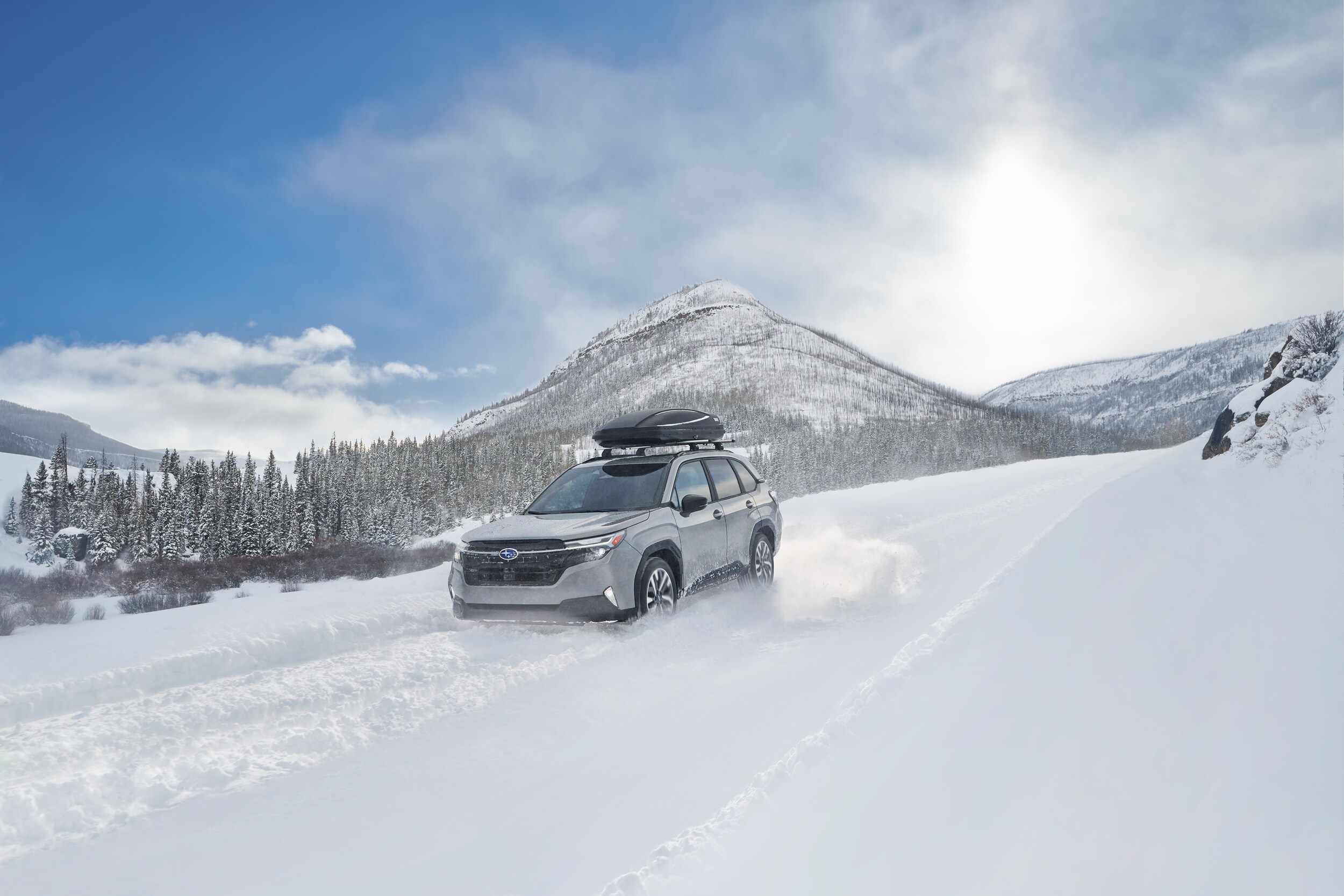 Subaru Forester driving in snow