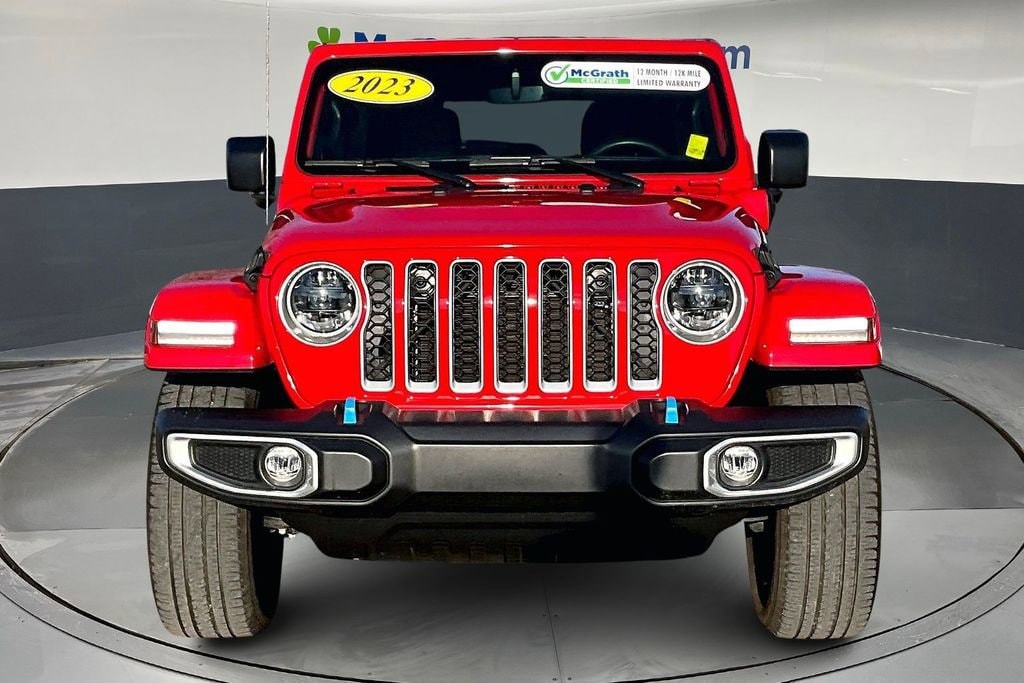 Used 2023 Jeep Wrangler 4xe Sahara 4XE with VIN 1C4JJXP66PW529187 for sale in Dubuque, IA