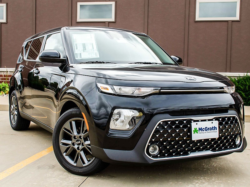 2021 Kia Soul parked outside next to a building