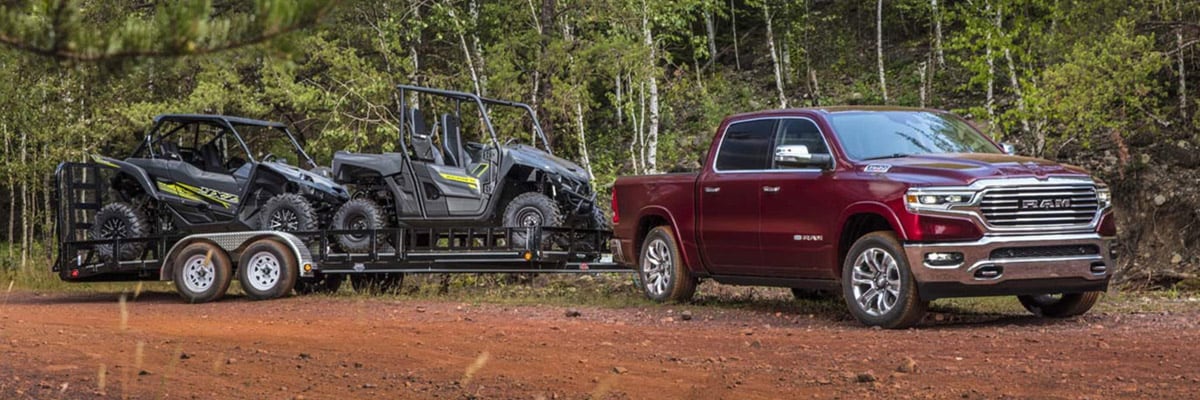 2021 Ram 1500 towing 4 wheelers