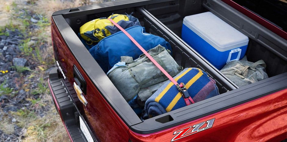 Orange 2018 Chevy Colorado Truck bed