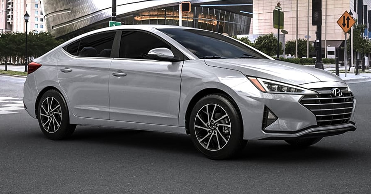 2020 Silver Hyundai Elantra parked in a city road