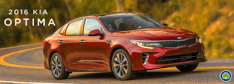Red Kia Optima Front Angle View