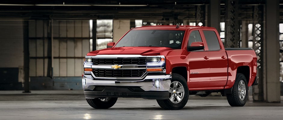 Chevy Silverado in a warehouse