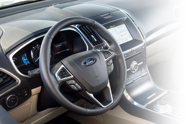 Ford's tech filled steering wheel and dashboard