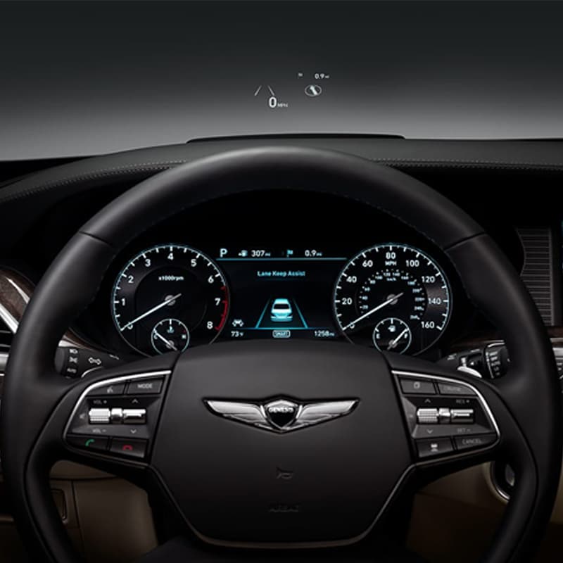 2019 Genesis G90 front heads-up display