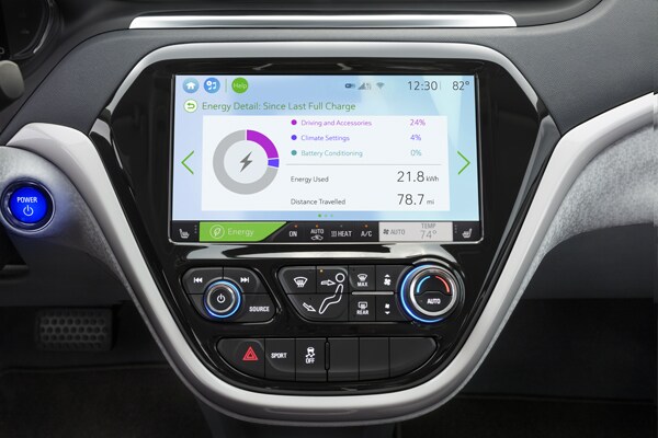 2019 Chevy Bolt Dash Energy Usage Screen