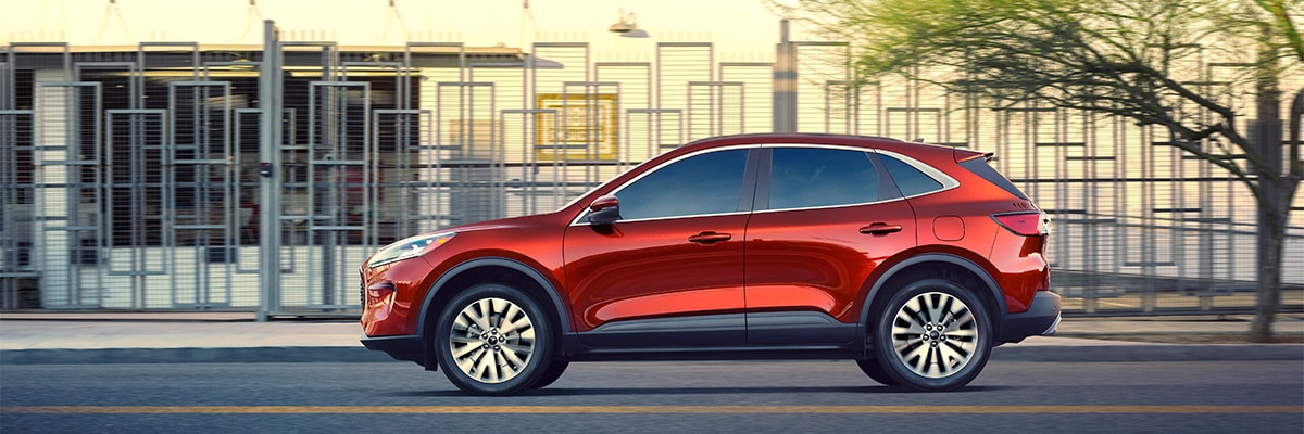 Red 2021 Ford Escape side view