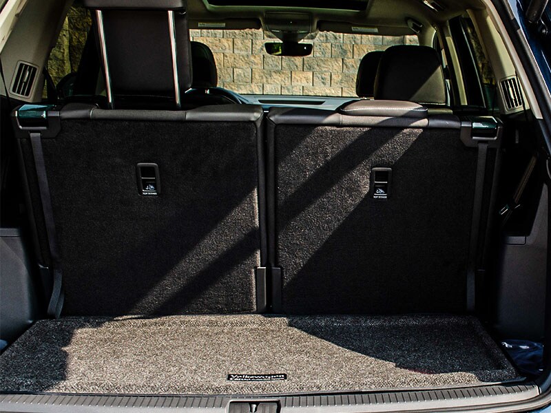 Atlas rear tailgate up showing cargo area
