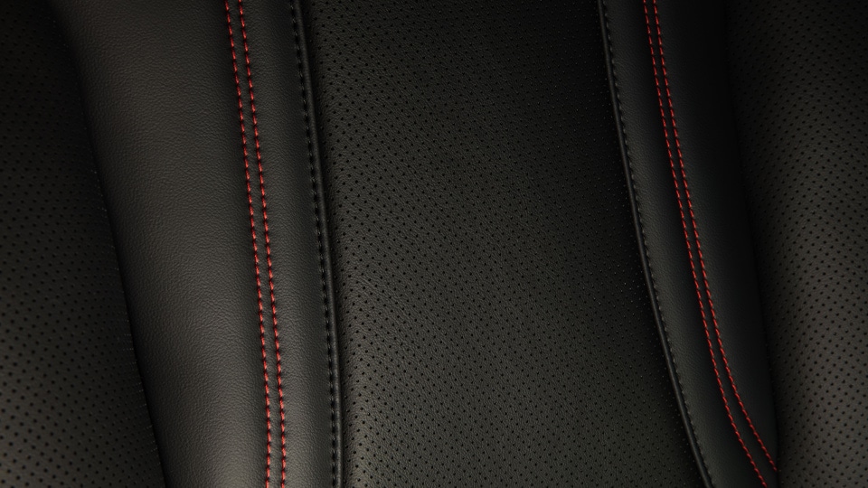 Mustang Mack E black leather seating